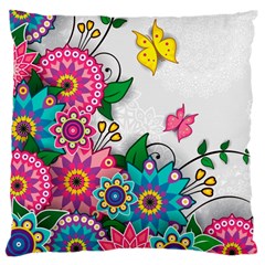 Flowers Pattern Vector Art Standard Premium Plush Fleece Cushion Case (two Sides) by Amaryn4rt