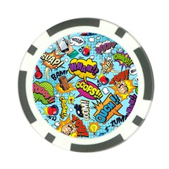 Comic Elements Colorful Seamless Pattern Poker Chip Card Guard by Amaryn4rt