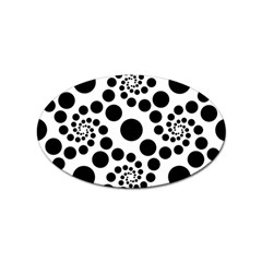 Dot Dots Round Black And White Sticker (oval) by Amaryn4rt