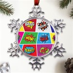 Pop Art Comic Vector Speech Cartoon Bubbles Popart Style With Humor Text Boom Bang Bubbling Expressi Metal Large Snowflake Ornament Front