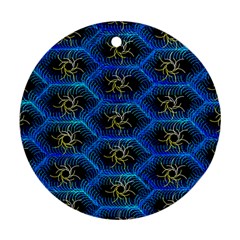 Blue Bee Hive Ornament (round) by Amaryn4rt