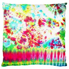 Pattern Decorated Schoolbus Tie Dye Large Premium Plush Fleece Cushion Case (two Sides) by Amaryn4rt