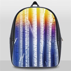 Birch Tree Background Scrapbooking School Bag (xl) by Simbadda