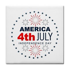 Independence Day Usa Tile Coaster by Ravend