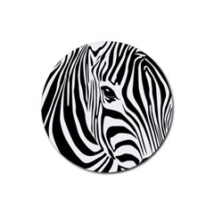 Animal Cute Pattern Art Zebra Rubber Coaster (round) by Amaryn4rt