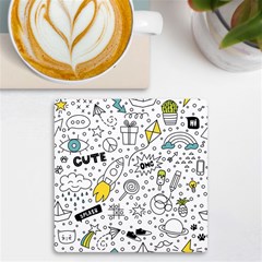 Set-cute-colorful-doodle-hand-drawing Uv Print Square Tile Coaster  by uniart180623