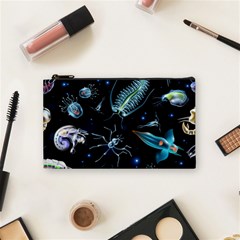 Colorful-abstract-pattern-consisting-glowing-lights-luminescent-images-marine-plankton-dark Cosmetic Bag (small) by uniart180623