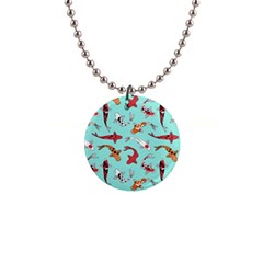 Pattern-with-koi-fishes 1  Button Necklace by uniart180623