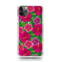 Background-cute-flowers-fuchsia-with-leaves Iphone 11 Pro Max 6 5 Inch Tpu Uv Print Case by uniart180623