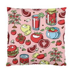 Tomato-seamless-pattern-juicy-tomatoes-food-sauce-ketchup-soup-paste-with-fresh-red-vegetables Standard Cushion Case (one Side) by uniart180623