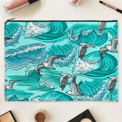 Sea-waves-seamless-pattern Cosmetic Bag (xxxl) by uniart180623