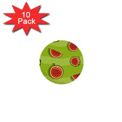 Seamless-background-with-watermelon-slices 1  Mini Buttons (10 Pack)  by uniart180623