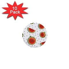 Seamless-background-pattern-with-watermelon-slices 1  Mini Buttons (10 Pack)  by uniart180623