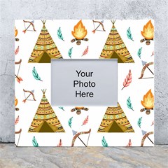 Cute-cartoon-native-american-seamless-pattern White Wall Photo Frame 5  X 7  by uniart180623