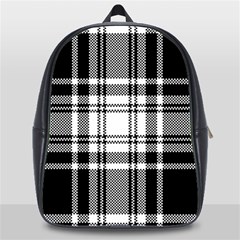 Pixel-background-design-modern-seamless-pattern-plaid-square-texture-fabric-tartan-scottish-textile- School Bag (xl) by uniart180623