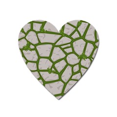 Cartoon-gray-stone-seamless-background-texture-pattern Green Heart Magnet by uniart180623