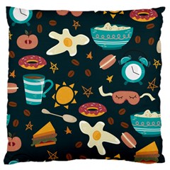 Seamless-pattern-with-breakfast-symbols-morning-coffee Standard Premium Plush Fleece Cushion Case (two Sides) by uniart180623