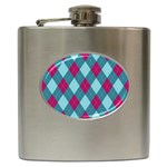 Argyle-pattern-seamless-fabric-texture-background-classic-argill-ornament Hip Flask (6 oz) Front