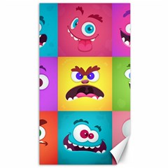 Monsters-emotions-scary-faces-masks-with-mouth-eyes-aliens-monsters-emoticon-set Canvas 40  X 72  by uniart180623