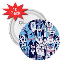 Dogs Seamless Pattern 2 25  Buttons (10 Pack)  by uniart180623