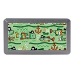 Seamless-pattern-fishes-pirates-cartoon Memory Card Reader (Mini) Front