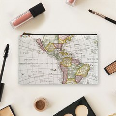 Vintage Map Of The Americas Cosmetic Bag (medium) by uniart180623