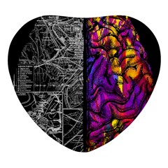 Ambiguity Tobe Brain Duality Mind Minimal Thinking Heart Glass Fridge Magnet (4 Pack) by uniart180623