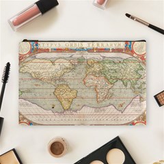 Old World Map Of Continents The Earth Vintage Retro Cosmetic Bag (large) by uniart180623