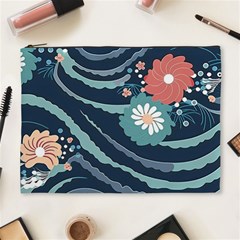 Waves Flowers Pattern Water Floral Minimalist Cosmetic Bag (xl) by uniart180623