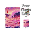 Waves Ocean Sea Tsunami Nautical Red Yellow Playing Cards 54 Designs (Mini) Front - Diamond3