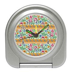 Flower Fabric Fabric Design Fabric Pattern Art Travel Alarm Clock by uniart180623