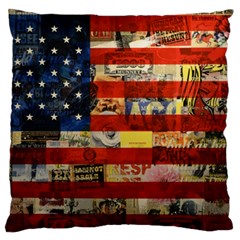 Usa Flag United States Large Premium Plush Fleece Cushion Case (one Side) by uniart180623