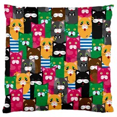 Cat Funny Colorful Pattern Large Cushion Case (one Side) by uniart180623