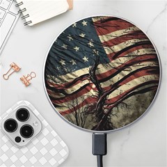 Flag Usa American Flag Wireless Fast Charger(white) by uniart180623