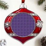 Mazipoodles Purple Donuts Polka Dot  Metal Snowflake And Bell Red Ornament Front