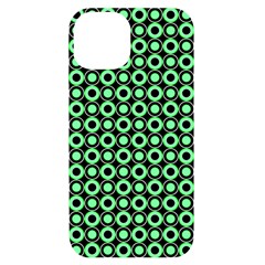 Mazipoodles Green Donuts Polka Dot Iphone 14 Black Uv Print Case by Mazipoodles