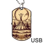 Nation Indian Native Indigenous Dog Tag USB Flash (Two Sides) Front