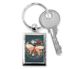 Bug Nature Flower Dragonfly Key Chain (rectangle) by Ravend