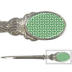 Mazipoodles Green White Donuts Polka Dot  Letter Opener by Mazipoodles