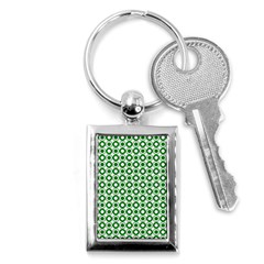 Mazipoodles Green White Donuts Polka Dot  Key Chain (rectangle) by Mazipoodles