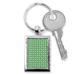 Mazipoodles Green White Donuts Polka Dot  Key Chain (Rectangle) Front