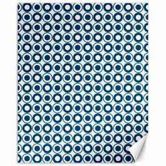 Mazipoodles Dusty Duck Egg Blue White Donuts Polka Dot Canvas 16  X 20  by Mazipoodles