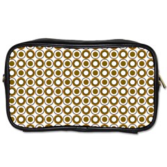 Mazipoodles Olive White Donuts Polka Dot Toiletries Bag (one Side) by Mazipoodles