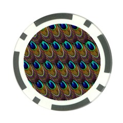 Peacock-feathers-bird-plumage Poker Chip Card Guard by Ravend