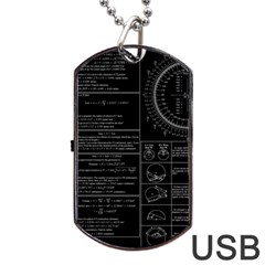 Black Background With Text Overlay Mathematics Trigonometry Dog Tag Usb Flash (two Sides) by uniart180623