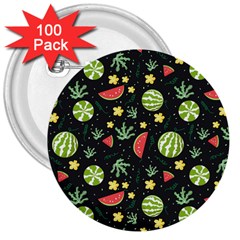 Watermelon Berries Patterns Pattern 3  Buttons (100 Pack)  by uniart180623