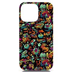 Cartoon Monster Pattern Abstract Background Iphone 14 Pro Max Black Uv Print Case by uniart180623