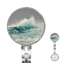 Big Storm Wave Stainless Steel Nurses Watch by uniart180623