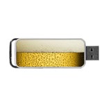 Texture Pattern Macro Glass Of Beer Foam White Yellow Art Portable USB Flash (One Side) Front