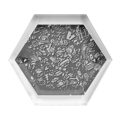 Grafitti Graffiti Abstract Artwork Digital Hexagon Wood Jewelry Box by uniart180623